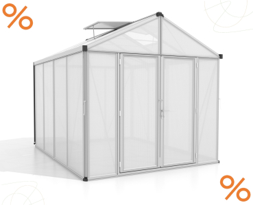 AKTION Vitavia Gewächshaus Zeus Comfort 8100 16mm HKP 258x316cm eloxiert