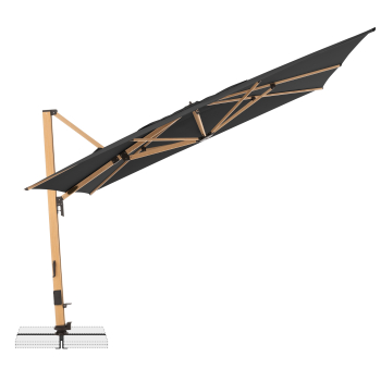 Doppler Premium Pendelschirm ALU WOOD XL ULTRA 400x300cm LED Anthrazit