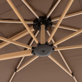 Doppler Premium Pendelschirm ALU WOOD XL ULTRA 400x300cm LED Greige