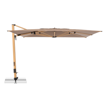 Preview: Doppler Premium Pendelschirm ALU WOOD XL ULTRA 400x300cm LED Greige
