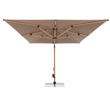 Doppler Premium Pendelschirm ALU WOOD XL ULTRA 400x300cm LED Greige