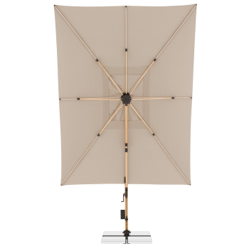 Preview: Doppler Premium LED Pendelschirm ALU WOOD XL ULTRA 400x300cm Natur