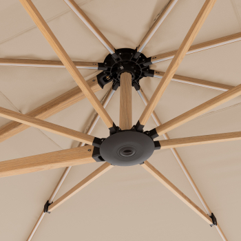 Doppler Premium LED Pendelschirm ALU WOOD XL ULTRA 400x300cm Natur