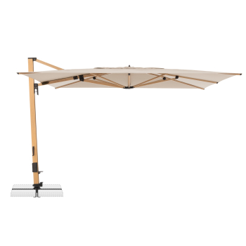 Doppler Premium LED Pendelschirm ALU WOOD XL ULTRA 400x300cm Natur