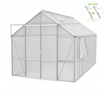 AKTION Vitavia Gewächshaus Jupiter 11500 257x445 HKP 6mm Alu eloxiert + 2 Dachlüfter gratis