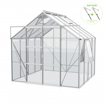 AKTION Vitavia Gewächshaus Jupiter 6700 257x258 ESG Glas Alu eloxiert + 2 Dachlüfter gratis