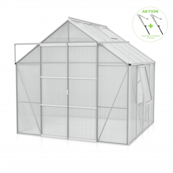 AKTION Vitavia Gewächshaus Jupiter 6700 4mm HKP 257x258  Alu eloxiert + 2 Dachlüfter gratis