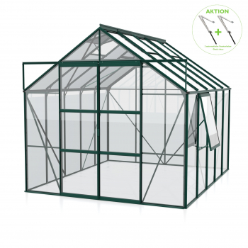 AKTION Vitavia Gewächshaus Jupiter 8300 257x321 ESG Glas Alu smaragd + 2 Dachlüfter gratis