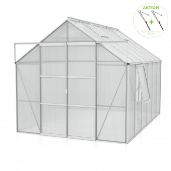 AKTION Vitavia Gewächshaus Jupiter 9900 257x383 HKP 6mm Alu eloxiert + 2 Dachlüfter gratis