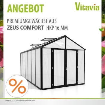 Vitavia Gewächshaus Zeus Comfort 11900 16mm HKP 258x465cm schwarz