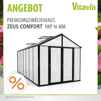 Vitavia Gewächshaus Zeus Comfort 13800 16mm HKP 258x540cm schwarz