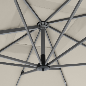 Doppler Großer Pendelschirm Active NEO Side 260x350cm Natur + Plattenständer