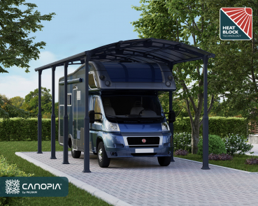 Palram-Canopia Alu Carport Arcadia ALPIN 8500 grau Polycarbonat BxT 359x863cm