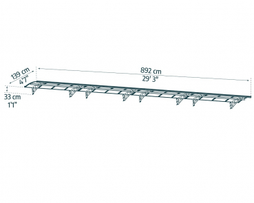 Palram-Canopia Tür Vordach BORDEAUX 8920 (892x139cm) Alu weiß - 6mm HKP