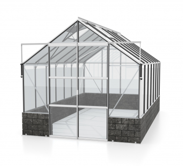 Vitavia Gewächshaus Cassandra 11500 BxT 257x448cm ESG Alu eloxiert Sockel Basalt