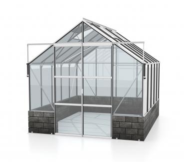 Vitavia Gewächshaus Cassandra 8300 BxT 257x323cm ESG Alu eloxiert Sockel Basalt