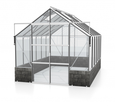 Vitavia Gewächshaus Cassandra 9900 BxT 257x385cm ESG Alu eloxiert Sockel Basalt