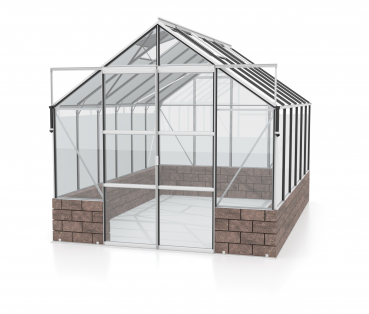 Vitavia Gewächshaus Cassandra 9900 BxT 257x385cm ESG Alu eloxiert Sockel Herbstlaub
