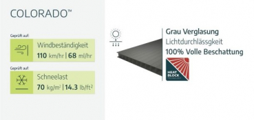 Palram-Canopia Carport COLORADO 4.3x4.3 (422x422cm) Alu grau 6mm Polycarbonat grau