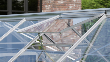 SPARSET Vitavia Gewächshaus Uranus 6700 ESG Glas 2,5x2,5 eloxiert + Fundamentsrahmen