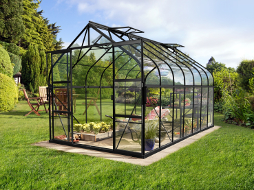 SET Vitavia Gewächshaus Diana 11500 ESG BxT 264x445cm schwarz + Fundamentsrahmen