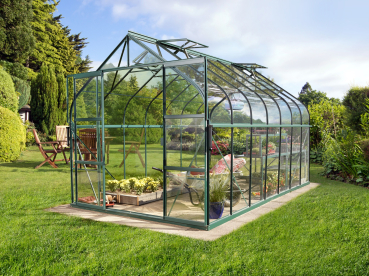 SET Vitavia Gewächshaus Diana 11500 ESG BxT 264x445cm smaragd + Fundamentsrahmen