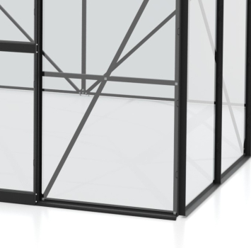 Vitavia Gewächshaus Diana 5000 3mm ESG Glas BxTxH 264x195x255cm 5m² Alu schwarz
