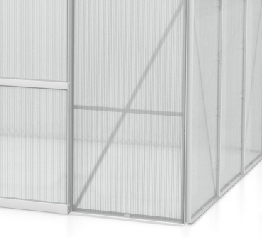 SET Vitavia Gewächshaus Diana 5000 4mm HKP 264x195cm eloxiert + Fundamentsrahmen