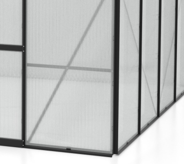 Vitavia Gewächshaus Diana 8300 4mm HKP BxTxH 264x321x255cm 8,3m² Alu schwarz