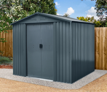 Preisgünstiges Metall Gerätehaus Basic 4㎡ L174xB236xH190cm Satteldach von Elmar Jung