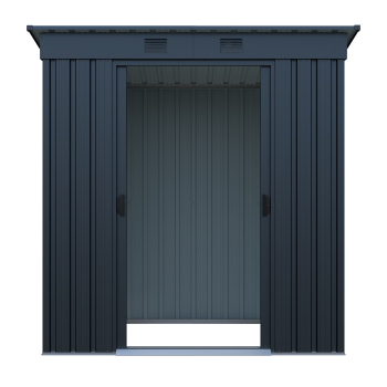 Preview: Preisgünstiges kleines Metall Gerätehaus Pultdach 1,7㎡ L110xB174xH174cm von Elmar Jung