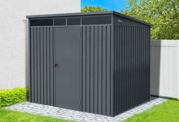 Premium Gerätehaus Skylight Plus 4,5㎡ L186xB237xH201cm Pultdach abschließbar von Elmar Jung