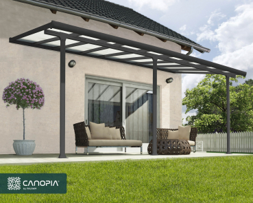 Palram-Canopia Terrassenüberdachung Feria 3x5 anthrazit TxB 295x546cm 8mm HKP