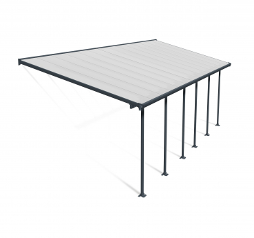 Palram-Canopia Terrassenüberdachung Feria 3x8 anthrazit TxB 295x850cm 8mm HKP