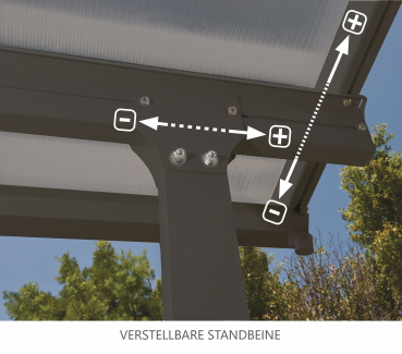 Palram-Canopia Terrassenüberdachung Feria 3x6 anthrazit TxB 295x610cm 8mm HKP