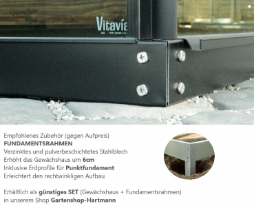 Vitavia Gewächshaus Meridian 2 9900 BxTxH 257x383x232cm ESG Glas Alu schwarz