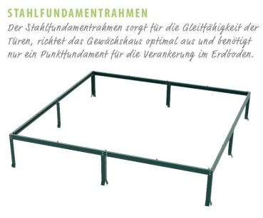 SET Vitavia Gewächshaus Diana 8300 ESG BxT 264x321cm smaragd + Fundamentsrahmen