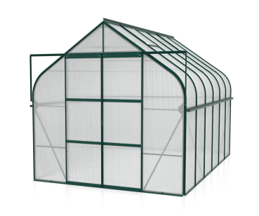 Preview: Vitavia Gewächshaus Diana 9900 4mm HKP BxTxH 264x383x255cm 9,9m² Alu smaragd
