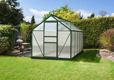 Preview: AKTION Vitavia Alu Gewächshaus Calypso 7300 B195xT380xH197cm 6mm HKP 7m² Smaragd