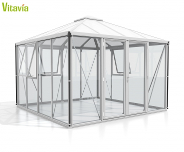 Vitavia Gewächshaus FORTUNA 3x3 mit Pavillondach ESG/HKP 10,2m² Alu eloxiert