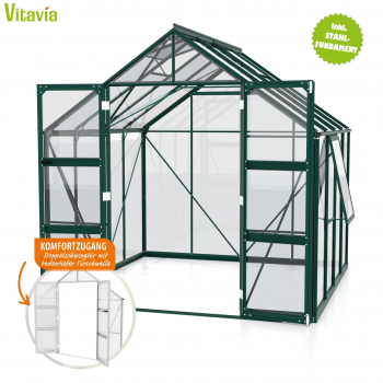 Vitavia Gewächshaus Olymp 6700 257x261cm ESG Glas smaragd + Fundamentsrahmen