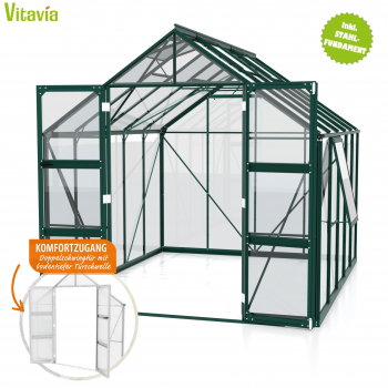Vitavia Gewächshaus Olymp 8300 257x324cm ESG Glas smaragd + Fundamentsrahmen