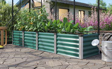 Vitavia Hochbeet Linus IN&OUT 401 L BxLxH 65x245x40cm, Zincalume® seegras/alu