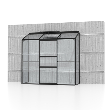 Vitavia Anlehngewächshaus Ida 1300 BxT 193x69cm 1,3m² ESG Glas Alu schwarz