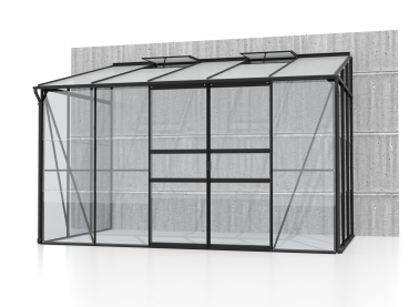 Vitavia Anlehngewächshaus Ida 6500 BxT 324x201cm 6,5m² ESG/HKP Alu schwarz