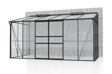 Vitavia Anlehngewächshaus Ida 7800 BxT 387x201cm 7,8m² ESG/HKP Alu schwarz