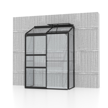 Vitavia Anlehngewächshaus Ida 900 BxT 131x69cm 0,9m² ESG Glas Alu schwarz