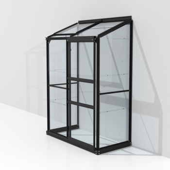 SPARSET Vitavia Anlehngewächshaus Ida 900 BxT 131x69 ESG Glas schwarz + Fundament