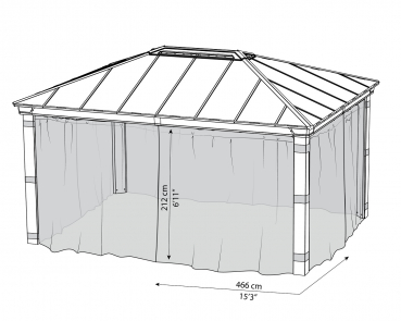 Palram-Canopia Moskitonetze Seitenteile für Pavillon Dallas 4.3x5