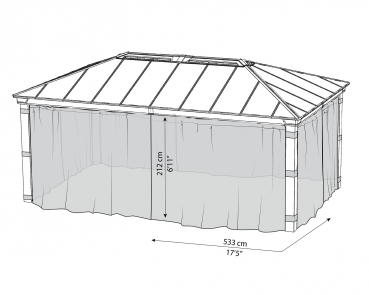 Palram-Canopia Moskitonetze Seitenteile für Pavillon Dallas 4.3x6
